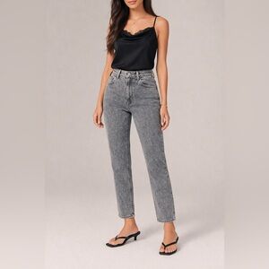 Abercrombie the mom high rise straight jeans